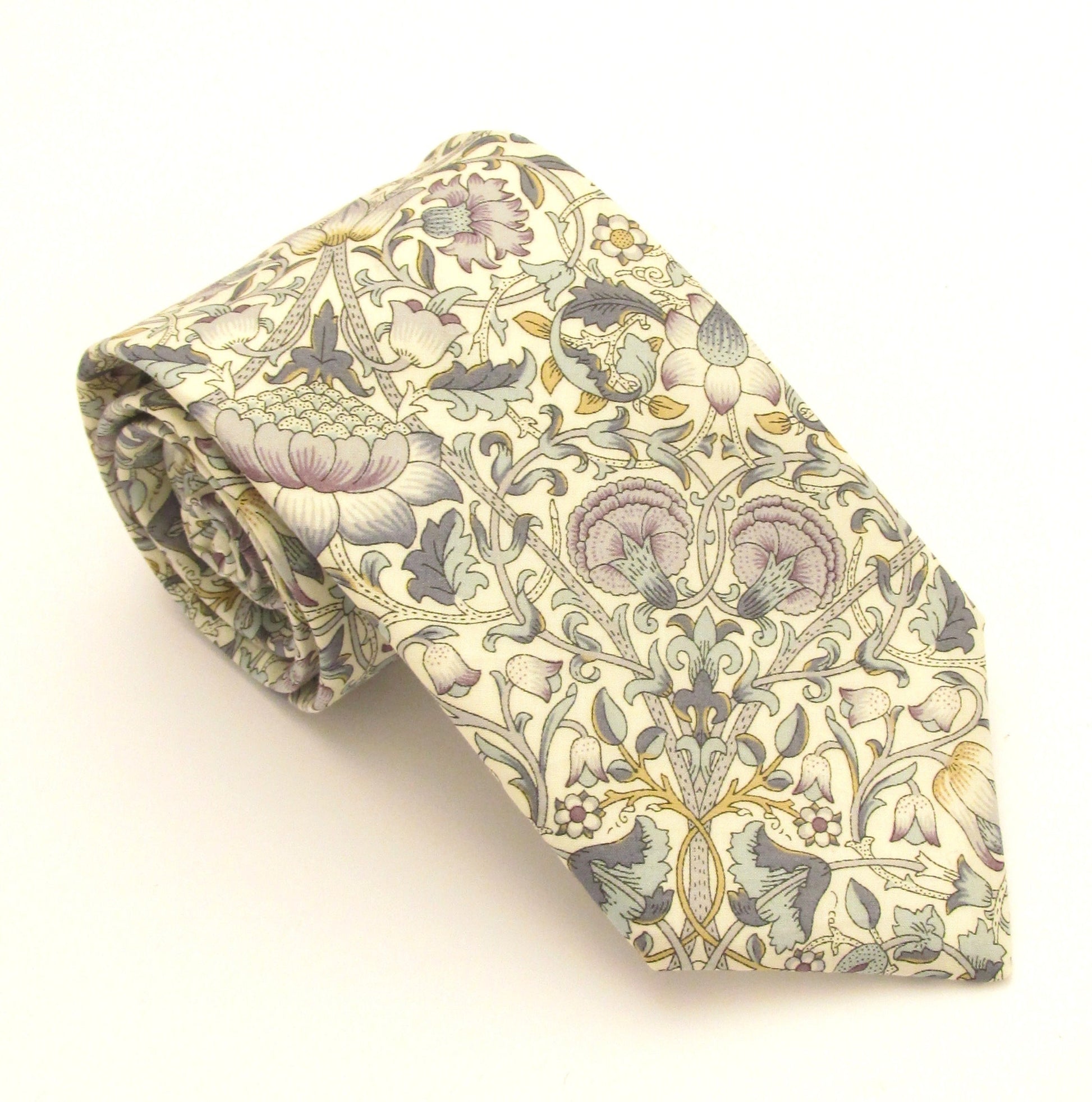 Lodden Sage Green Cotton Tie Made with Liberty Fabric