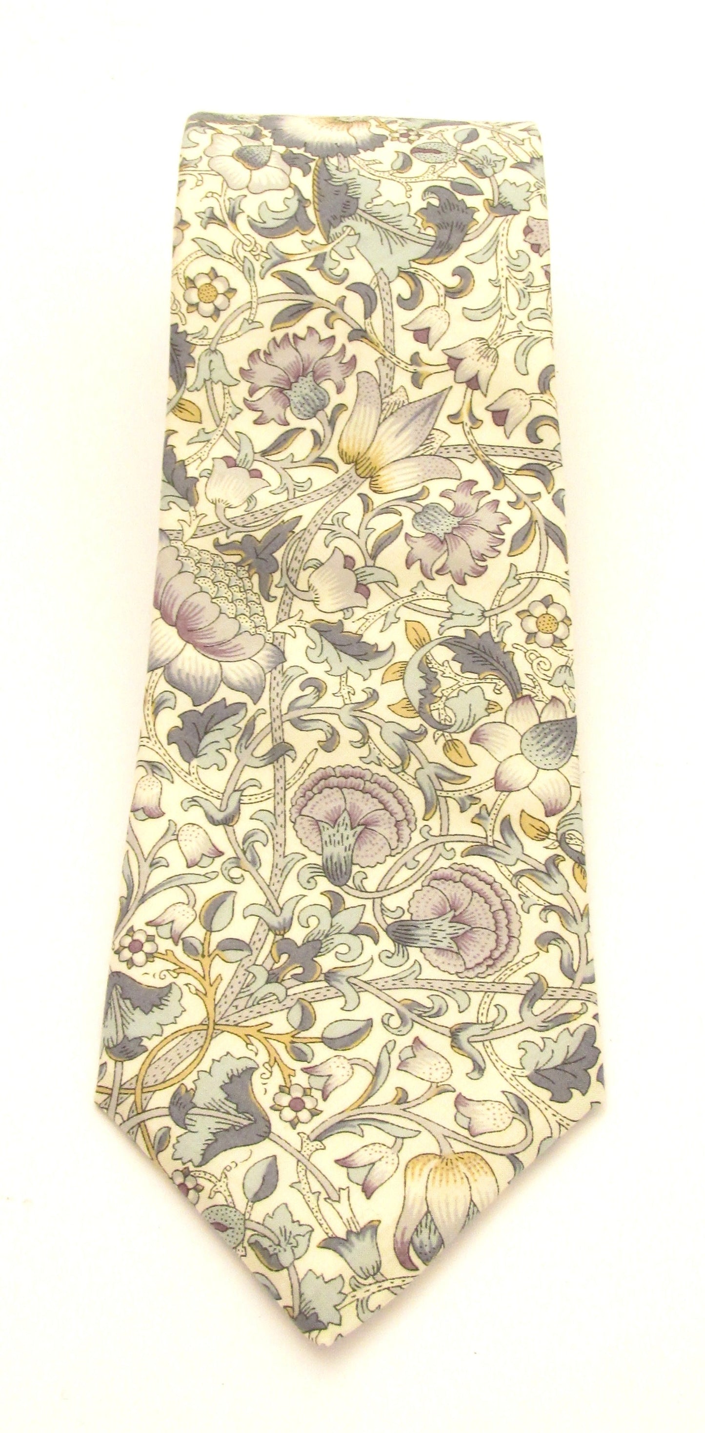 Lodden Green Cotton Tie Made with Liberty Fabric 