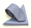 Paisley Sky Blue Silk Tie & Pocket Square Set by Van Buck