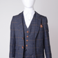 Boy Kid wearing JENSON - Childrens Marine Navy Check Suit-Marc Darcy Menswear