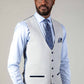 Man wearing men's BROMLEY - Stone Single Breasted Check Waistcoat - Marc Darcy Menswear