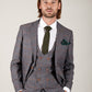Man wearing men's JENSON - Grey Check Blazer - Marc Darcy Menswear