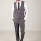 Man wearing men's JENSON - Grey Check Double Breasted Waistcoat - Marc Darcy Menswear