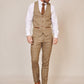 Man wearing men's TED - Tan Tweed Check Waistcoat - Marc Darcy Menswear