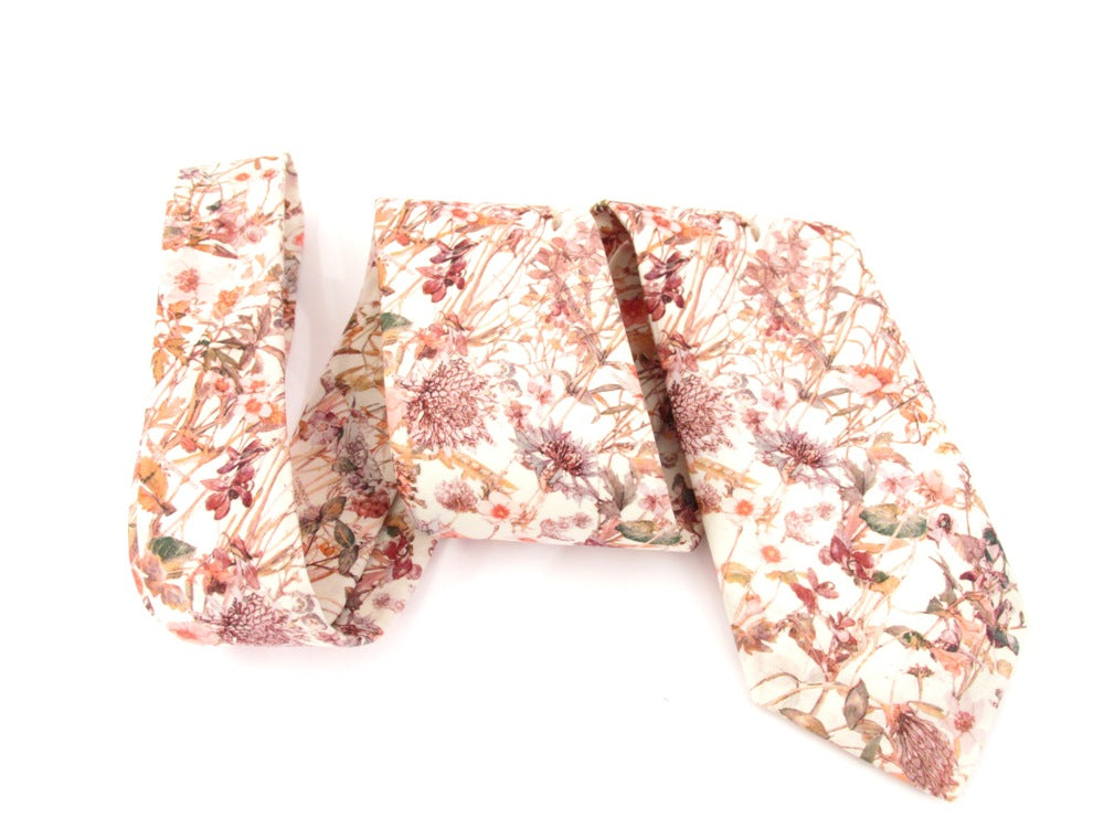 Wild Flower Pink Cotton Tie Made with Liberty Fabric