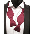 Burgundy Self-Tied Bow Tie by Van Buck