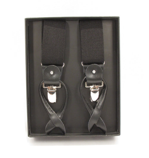 Black Leather End Trouser Braces