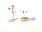 Champagne Bottle & Flutes Novelty Cufflinks by Van Buck