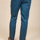 Man wearing men's DION - Blue Tweed Check Trousers - Marc Darcy Menswear