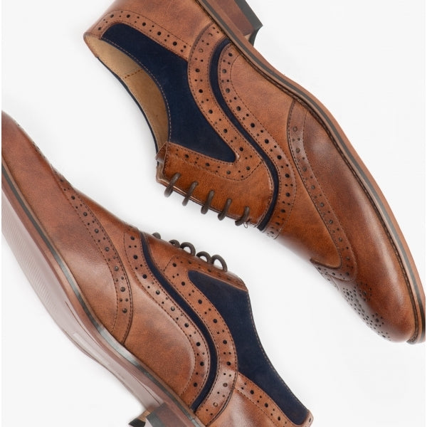 M499B Brogue Shoes - Brown/Navy