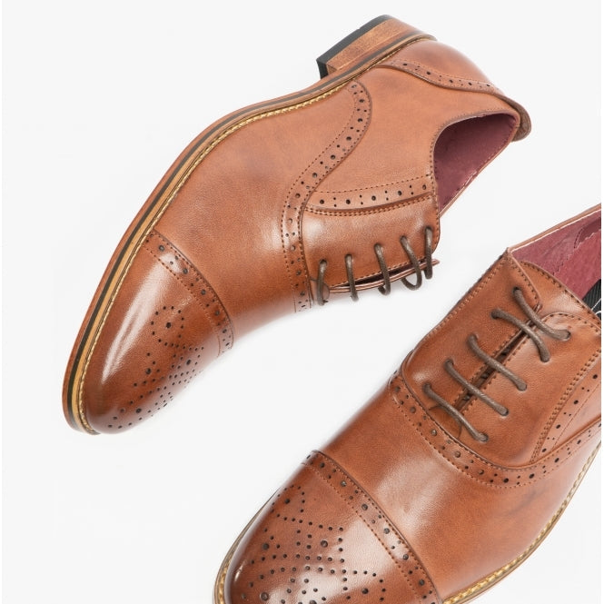 Men's Brogue Shoes - Tan