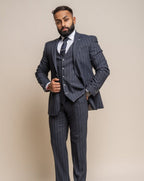 Invincible Navy Pinstripe Jacket