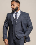 Invincible Navy Pinstripe Jacket