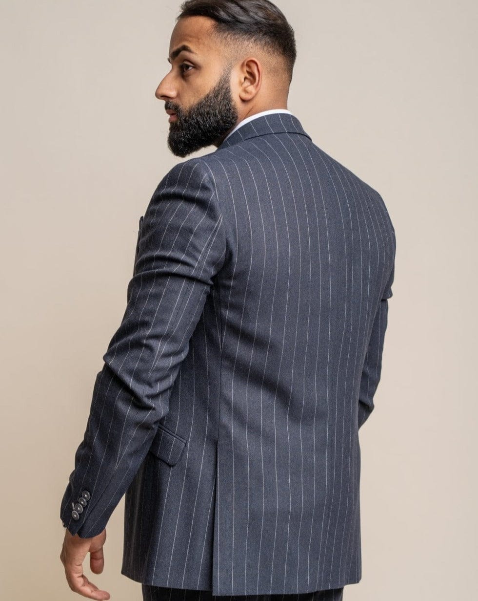 Invincible Navy Pinstripe Trousers