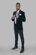 Forest Green Velvet Blazer