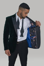 Forest Green Velvet Blazer