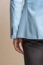 Sky Blue Velvet  Blazer- Rosa
