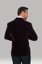 Wine Velvet Blazer- Rosa