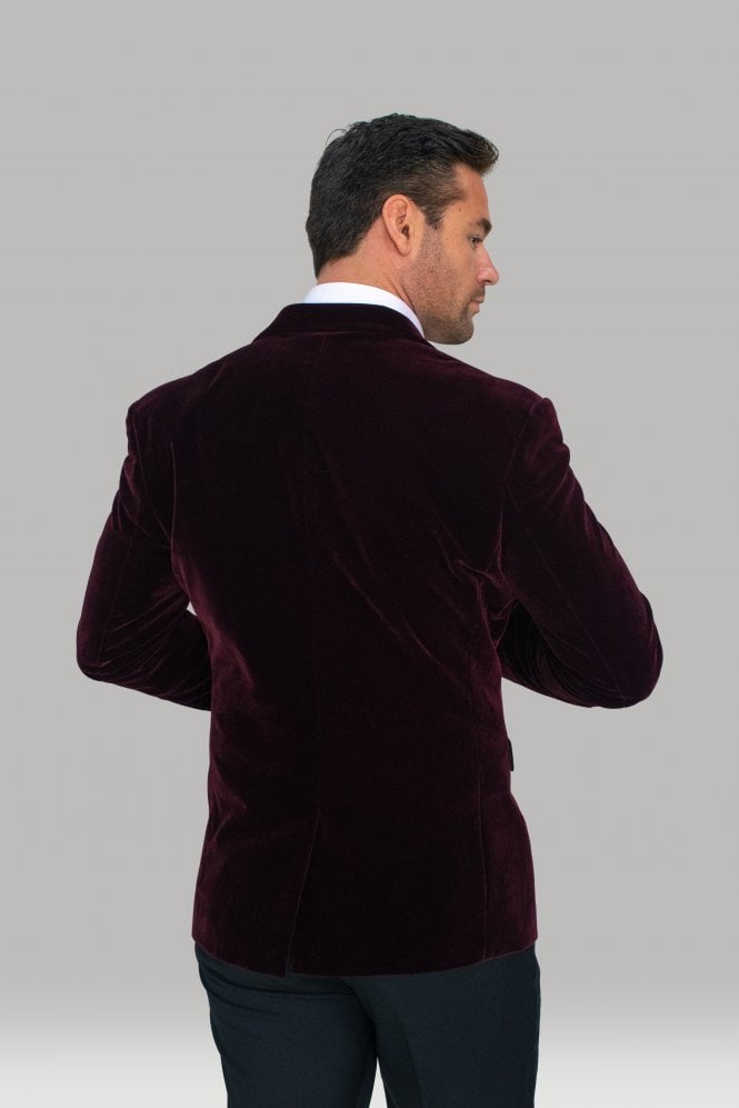 Wine Velvet Blazer- Rosa