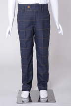 Boy Kid wearing JENSON - Childrens Marine Navy Check Suit-Marc Darcy Menswear