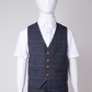 Boy Kid wearing JENSON - Childrens Marine Navy Check Suit-Marc Darcy Menswear