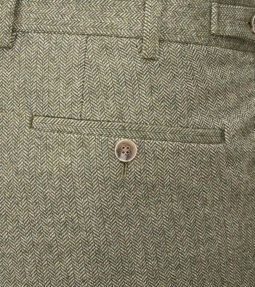 Jude Sage Herringbone Tweed Trousers
