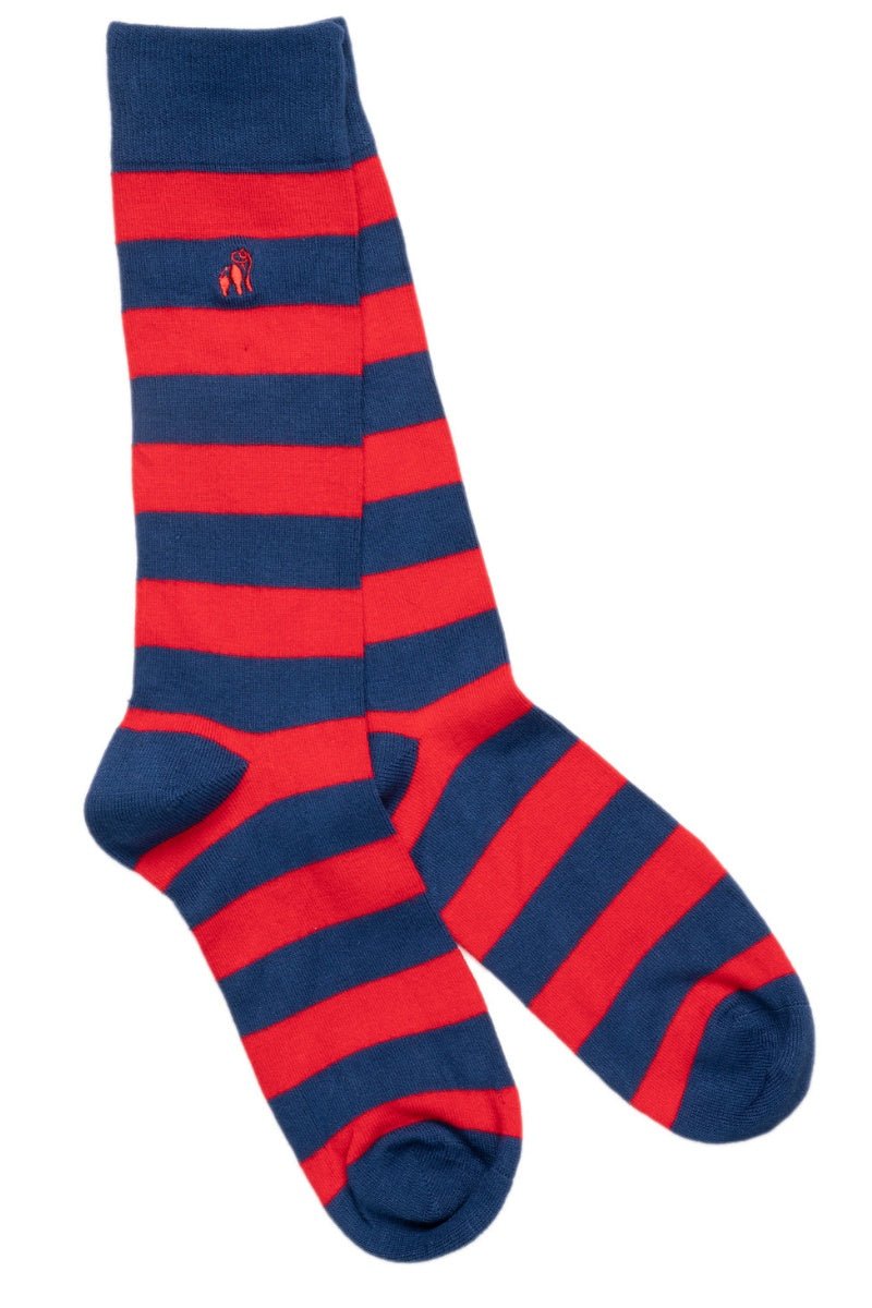 Socks - Classic Red Striped Bamboo Socks