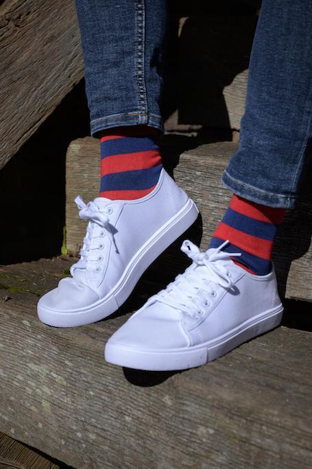 Socks - Classic Red Striped Bamboo Socks