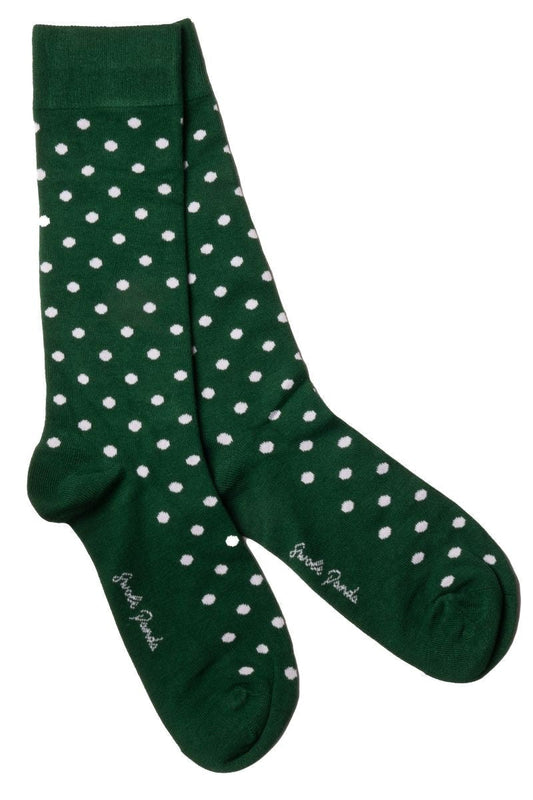 Socks - Dark Green Polka Dot Bamboo Socks