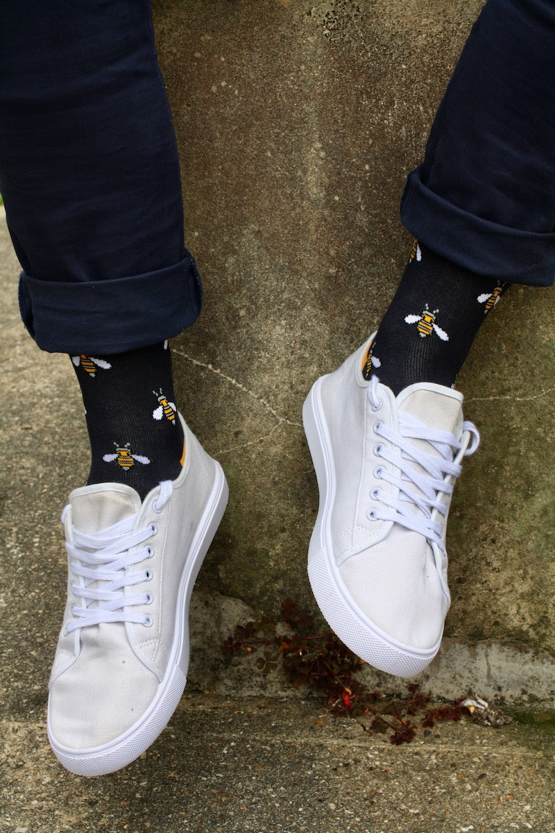 Socks - Navy Bumblebee Bamboo Socks