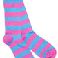 Socks - Pink And Blue Striped Bamboo Socks