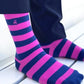 Socks - Rich Pink Striped Bamboo Socks