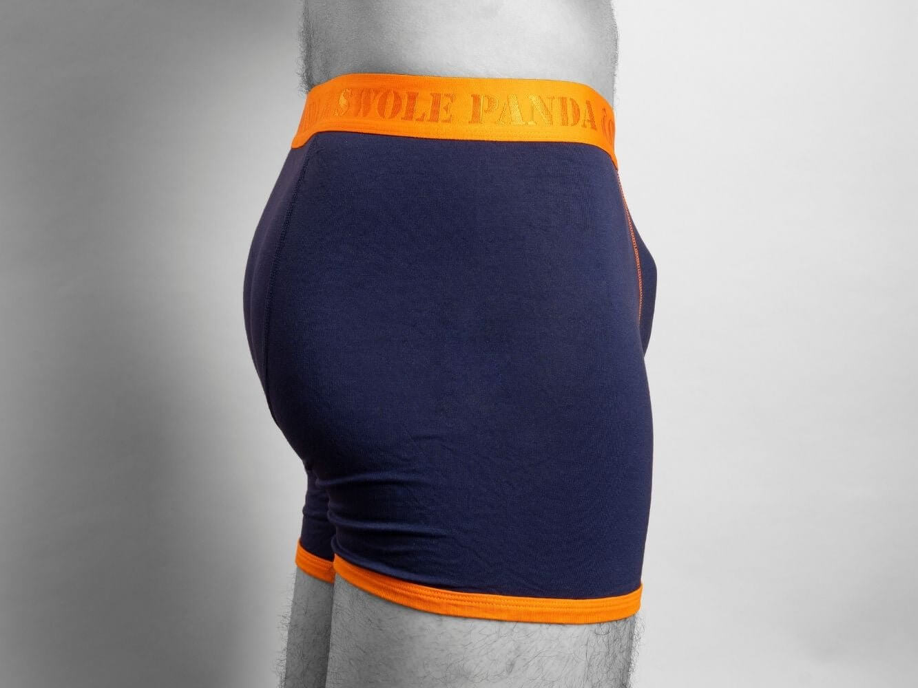 Underwear - Bamboo Boxers - Navy / Orange Band