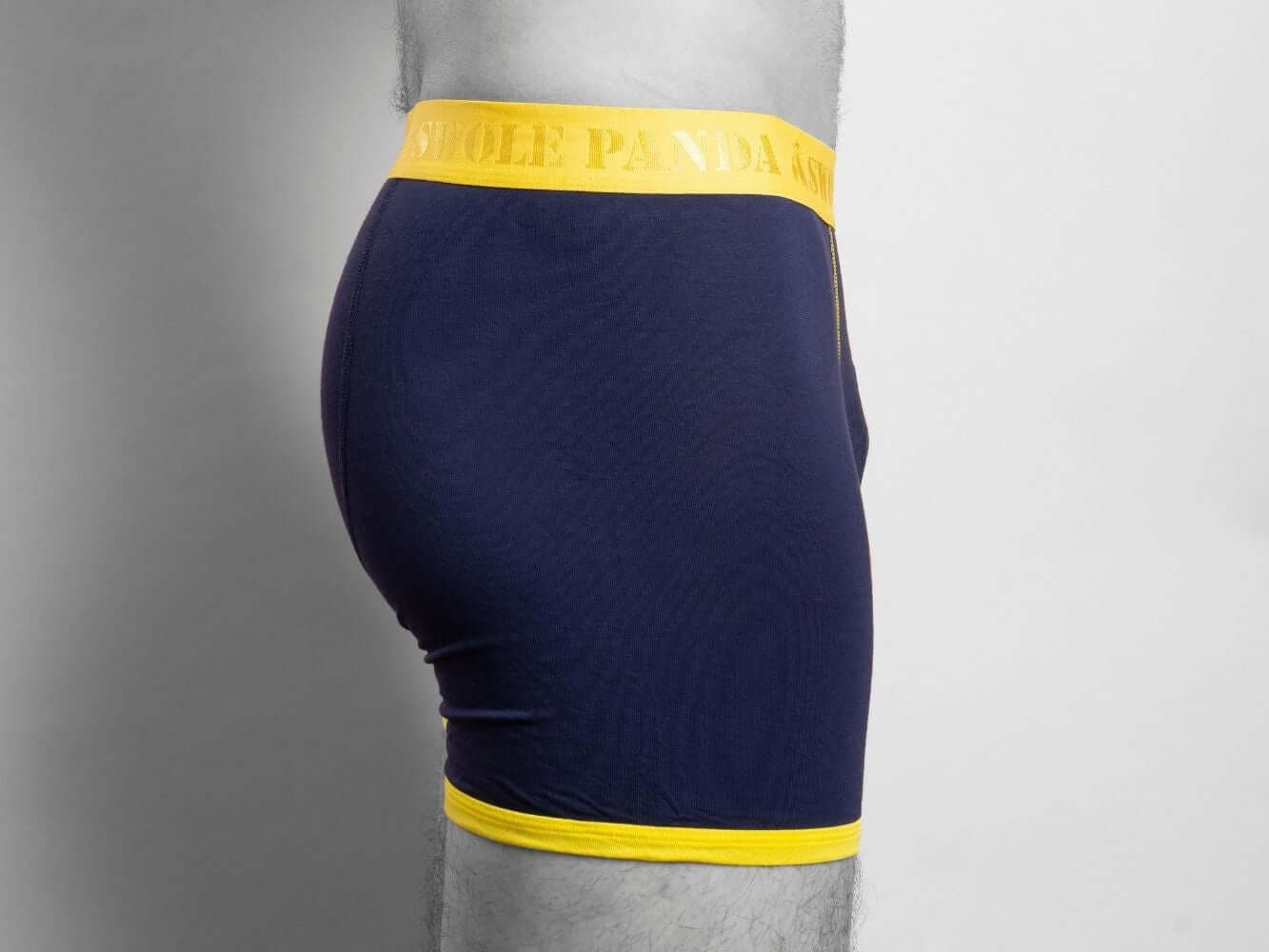 Underwear - Bamboo Boxers - Navy / Yellow Band