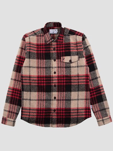 Regular Fit Verglas Black/Red Quilted Check Long Sleeve Shirt